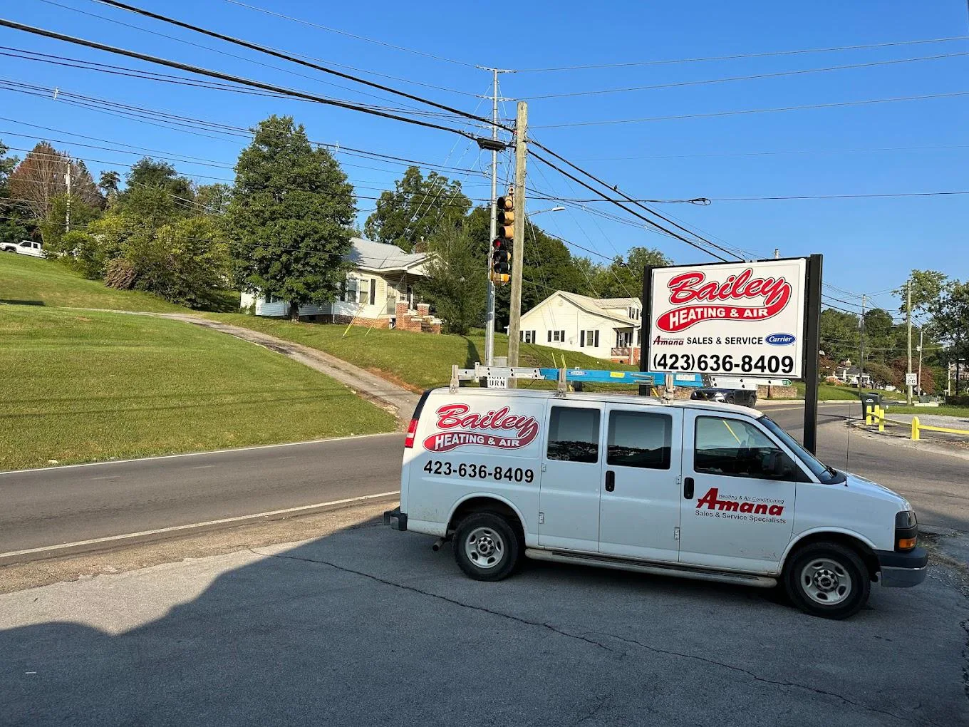 Bailey Heating & Air service van in East Tennessee